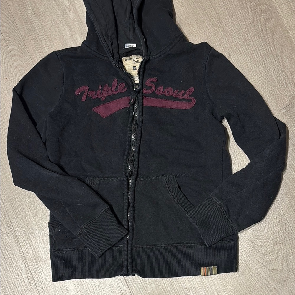 Triple Five Soul Black Jacket with Maroon Accents